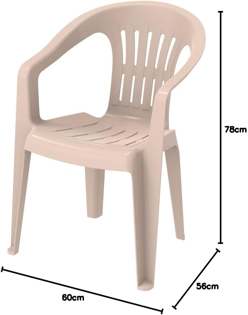 Princess Chair Beige - Premium Plastic Outdoor Furniture UAE | Dubai Abu Dhabi Sharjah