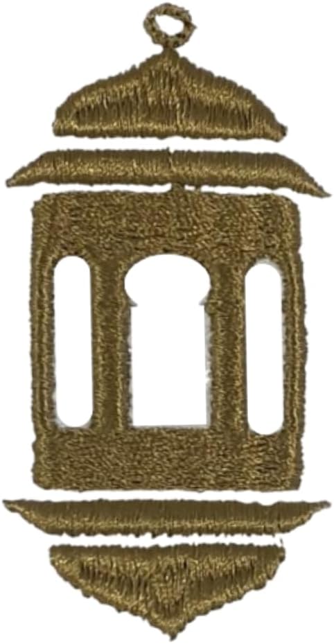 INFINI HOMES Iris Embroidered Face Towel 33x33cm 600 GSM White 100% Cotton Ramadan Lantern Moonlit Design Gold Thread