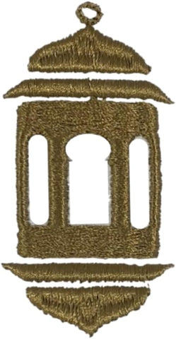 INFINI HOMES Iris Embroidered Face Towel 33x33cm 600 GSM White 100% Cotton Ramadan Lantern Moonlit Design Gold Thread