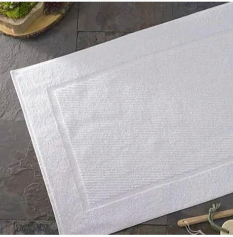 INFINI HOMES Iris White Luxury Bath Mat 50x80cm - Premium 600 GSM Cotton UAE