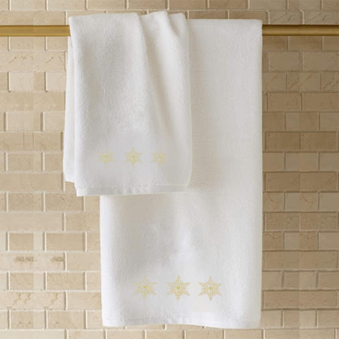 INFINI HOMES Luxury Embroidered Snowflake Hand Towel - Premium 100% Cotton Bath Linen UAE