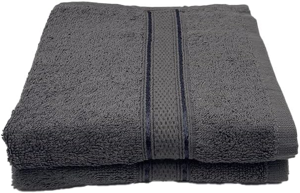 INFINI HOMES Daffodil Premium Hand Towel Set - 100% Cotton Hotel Quality Bath Linen UAE Dark Grey