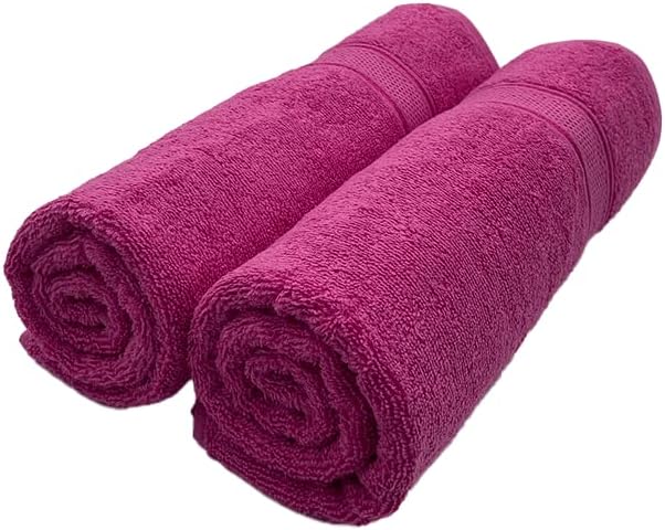 INFINI HOMES Daffodil Fuchsia Pink Premium Bath Towel Set - 70x140cm (Set of 2) | UAE Delivery