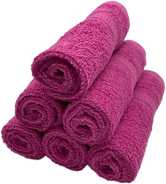 INFINI HOMES Daffodil Premium Face Towel Set - 30x30cm (6 Pack) - 600 GSM Cotton - UAE Wide Delivery