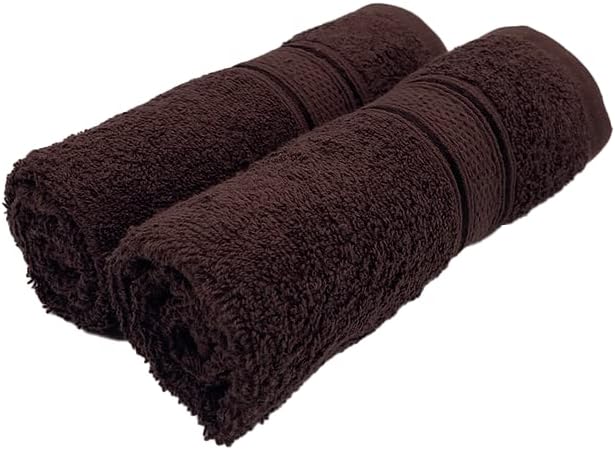 INFINI HOMES Daffodil Premium Hand Towel Set - 100% Cotton, 40x60cm, 600 GSM, Hotel & Spa Quality Bath Linen (Brown)