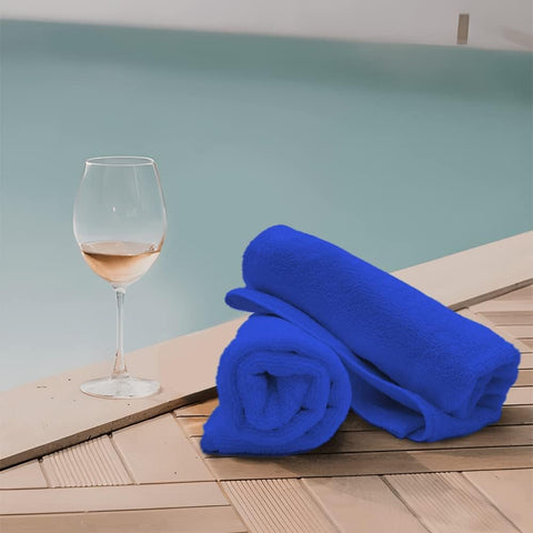 INFINI HOMES Iris Royal Blue Luxury Bath Sheet - Premium 100% Combed Cotton 90x180cm UAE
