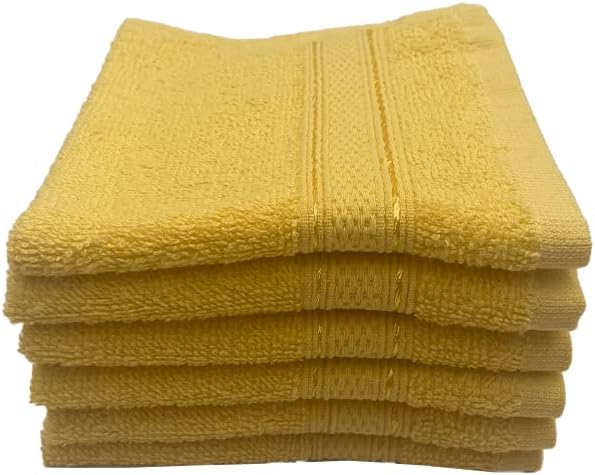 INFINI HOMES Daffodil Premium Face Towel Set - 30x30cm (6 Pack) - 600 GSM Cotton - UAE Wide Delivery