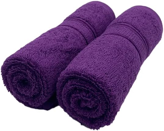 INFINI HOMES Daffodil Premium Hand Towel Set of 2 – 100% Cotton, 40x60 cm, 600 GSM, Hotel & Spa Quality Bath Linen (Purple)