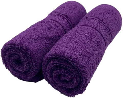 INFINI HOMES Daffodil Premium Hand Towel Set of 2 – 100% Cotton, 40x60 cm, 600 GSM, Hotel & Spa Quality Bath Linen (Purple)