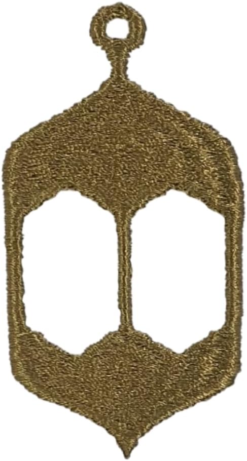 INFINI HOMES Iris Embroidered Face Towel 33x33cm 600 GSM - Premium Cotton Ramadan Lantern Design Gold Thread