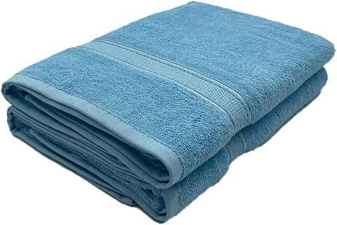 INFINI HOMES Daffodil Light Blue Premium Bath Towel Set - 70x140cm (Set of 2) | 100% Cotton Hotel Quality | UAE Delivery