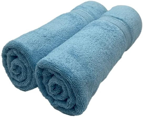 INFINI HOMES Daffodil Light Blue Premium Bath Towel Set - 70x140cm (Set of 2) | 100% Cotton Hotel Quality | UAE Delivery