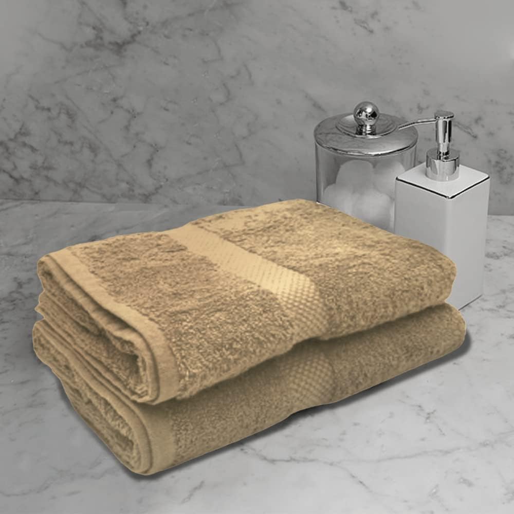 INFINI HOMES Gardenia Beige Premium Hand Towel Set - 100% Cotton Hotel Quality Bath Linen UAE