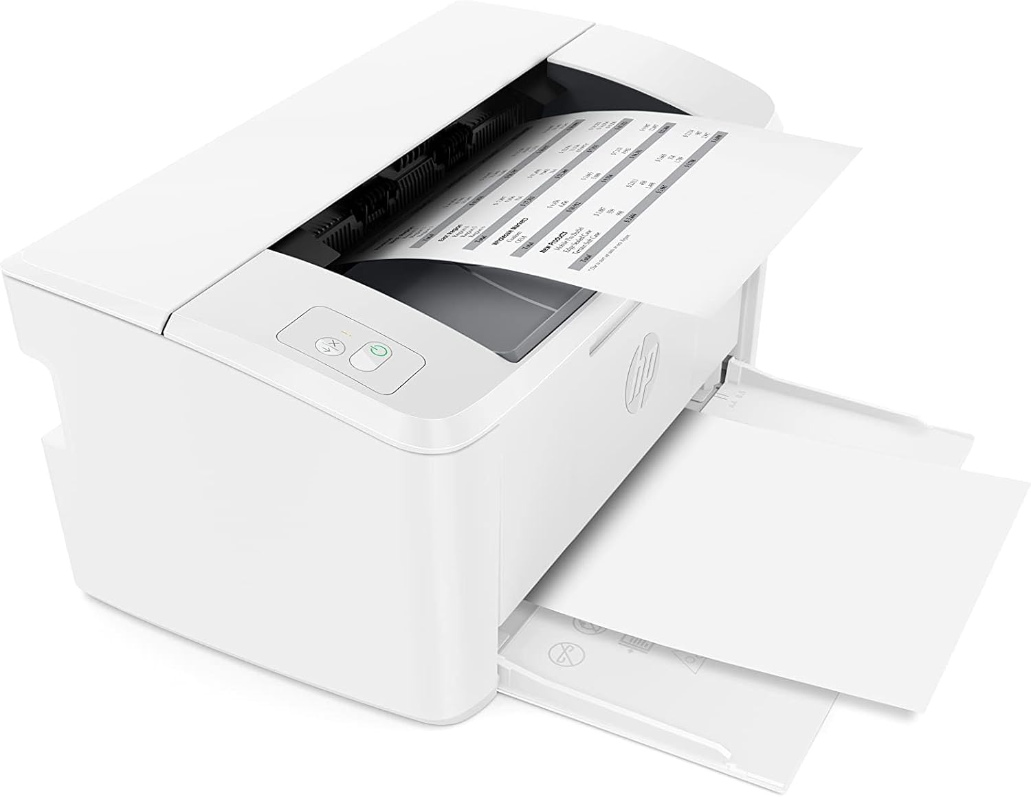 HP LaserJet M111a laser printer printing document with output tray open fast mono printing UAE