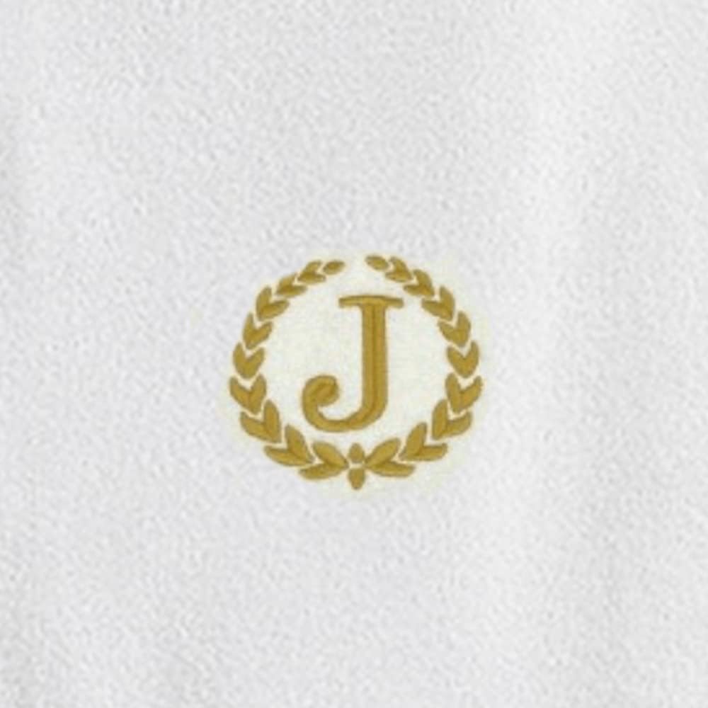 INFINI HOMES Luxury Monogrammed Towel Set - Premium 600 GSM Cotton Bath & Hand Towels (Golden Letter J)