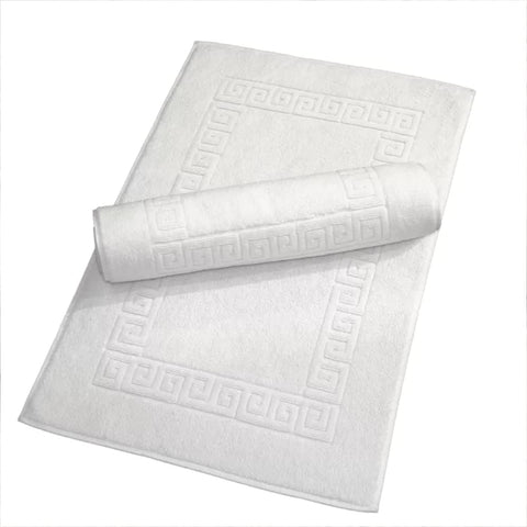 INFINI HOMES Magnolia White Luxury Bath Mat Set - Premium 100% Cotton Hotel Quality (50x80cm, Set of 2) - UAE Wide Delivery