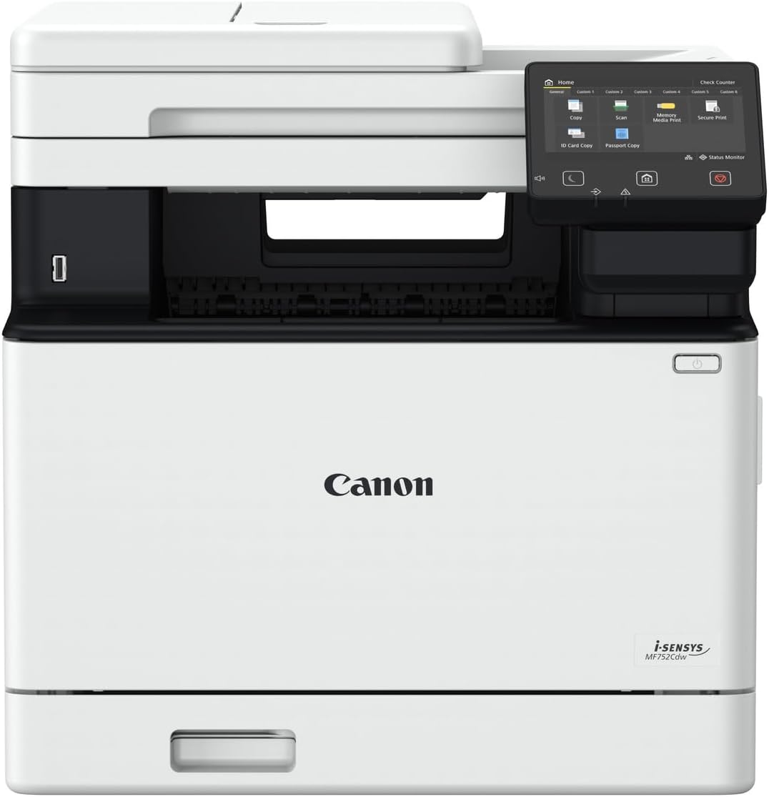 Canon i-SENSYS MF752Cdw Colour Laser Printer front view with touchscreen display – buy in UAE