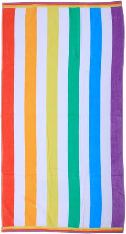 INFINI HOMES Premium Petunia Jacquard Beach Towel - 86x162cm Rainbow Cotton UAE
