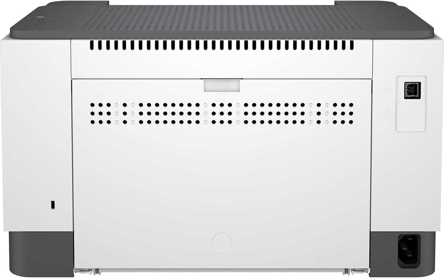 HP LaserJet M211D printer rear panel showing ventilation grilles and USB connectivity port, available in UAE