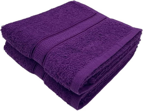 INFINI HOMES Daffodil Premium Hand Towel Set of 2 – 100% Cotton, 40x60 cm, 600 GSM, Hotel & Spa Quality Bath Linen (Purple)