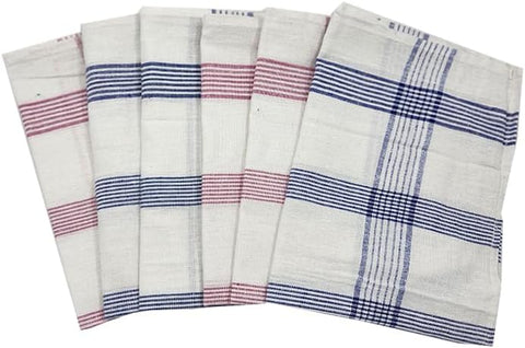 INFINI HOMES Orchard Pink & Blue Multi Checks Tea Towel Set - Premium Kitchen Linens UAE