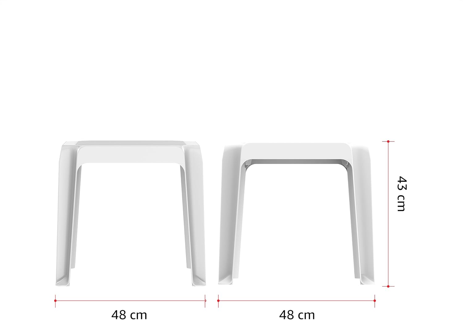 Premium Plastic Regina Low Square Table - UAE Wide Delivery | Dubai Abu Dhabi Sharjah