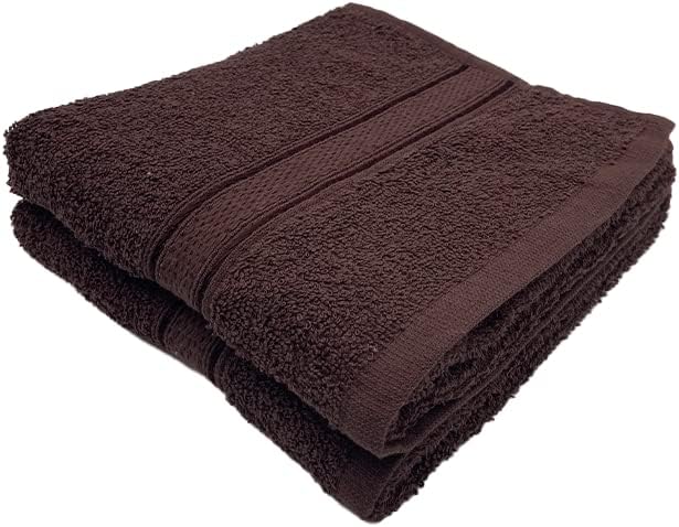 INFINI HOMES Daffodil Premium Hand Towel Set - 100% Cotton, 40x60cm, 600 GSM, Hotel & Spa Quality Bath Linen (Brown)
