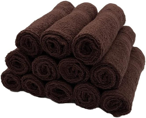 INFINI HOMES Daffodil Premium Face Towel Set - 30x30cm (12 Pack) | 100% Cotton Hotel Quality Bath Linen UAE
