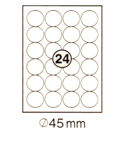 Premium Round Labels 45mm - UAE Wide Delivery | TopStick White Labels Dubai Abu Dhabi