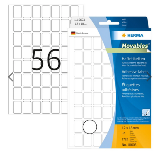 Herma Office Pack Movable Labels 12x18mm - UAE Wide Delivery | Dubai Abu Dhabi Sharjah