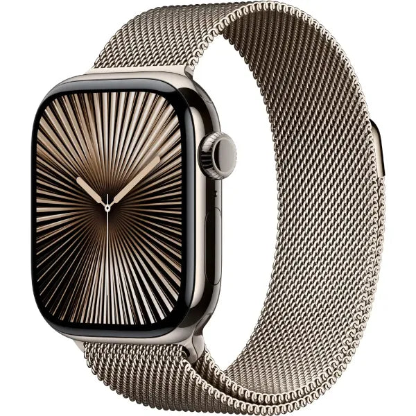 Apple Watch Series 10 42mm GPS + Cellular Titanium Case with Milanese Loop | UAE Stock | Dubai Abu Dhabi Sharjah Ajman Fujairah RAK UAQ Natural Titanium