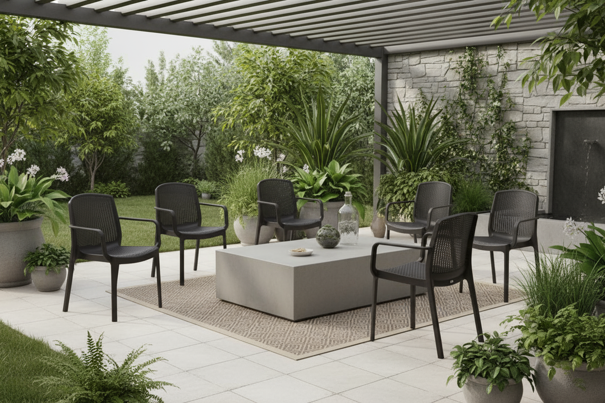 Premium Cedarattan Armchair Set of 6 - Dark Brown Outdoor Furniture UAE | Dubai Abu Dhabi Sharjah