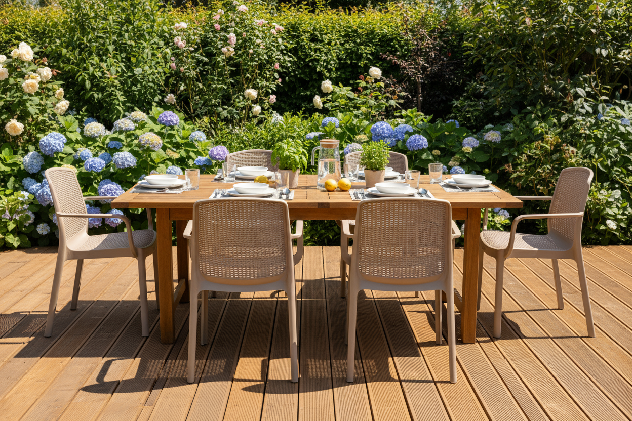 Premium Cedarattan Armchair Set of 6 - Dark Brown Outdoor Furniture UAE | Dubai Abu Dhabi Sharjah