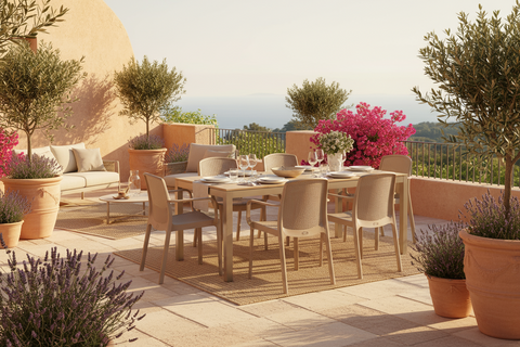 Premium Cedarattan Armchair Set of 6 - Dark Brown Outdoor Furniture UAE | Dubai Abu Dhabi Sharjah