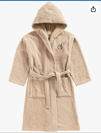 INFINI HOMES Daffodil Monogrammed Kids Bathrobe - Premium Terry Cotton Hooded Robe UAE