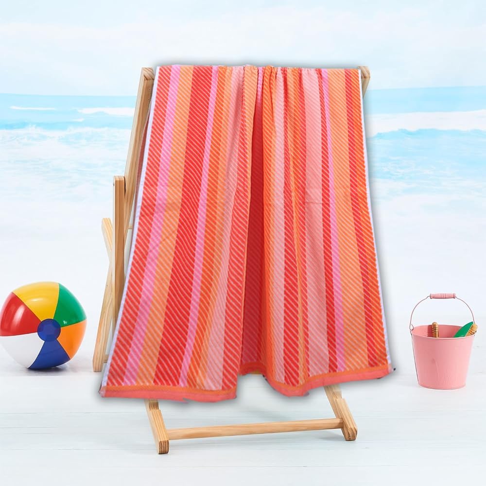 INFINI HOMES Premium Petunia Jacquard Beach Towel - 86x162cm Cotton Towel UAE