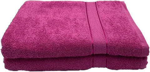 INFINI HOMES Daffodil Fuchsia Pink Premium Bath Towel Set - 70x140cm (Set of 2) | UAE Delivery