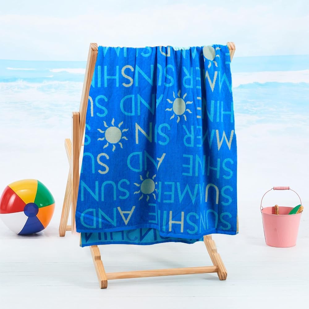 INFINI HOMES Premium Petunia Jacquard Beach Towel - 86x162cm UAE Delivery