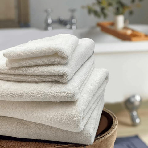 INFINI HOMES Iris White Luxury Hand Towel Set - Premium 100% Combed Cotton Bath Linen UAE