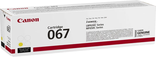 Canon 067 Yellow Toner Cartridge Dubai UAE | 1,250 Pages Yield | Genuine Canon Toner