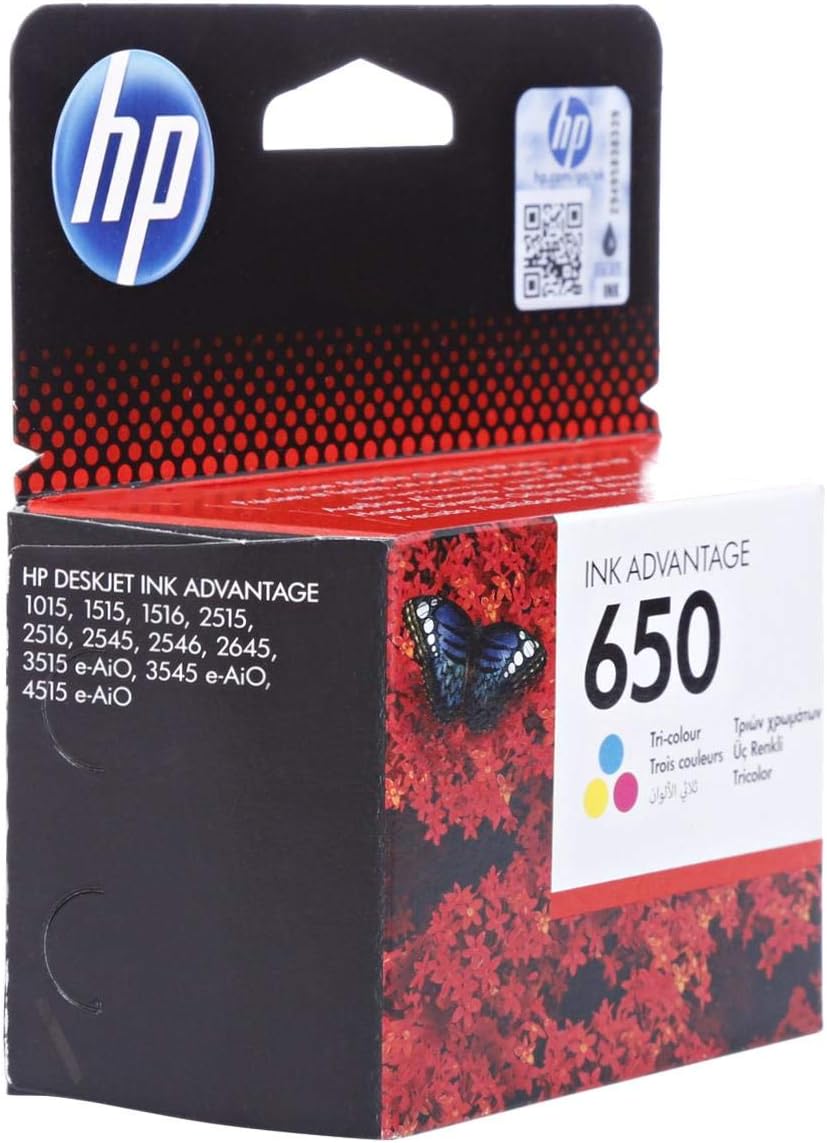 HP 650 Ink Cartridge Tri-Color | Original HP Ink for DeskJet Printers UAE