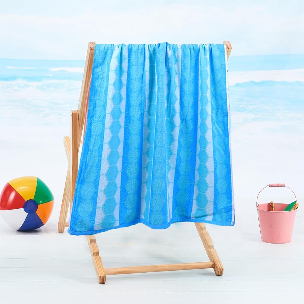 INFINI HOMES Petunia Jacquard Beach Towel - Premium Cotton 86x162cm | UAE Delivery