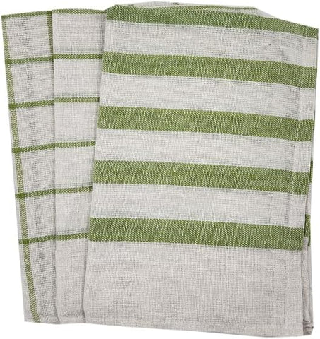 INFINI HOMES Orchard Green Multi Checks Tea Towel Set - Premium Kitchen Towels UAE