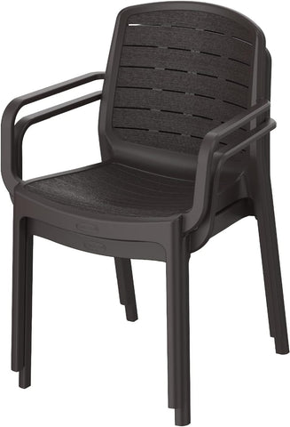 Premium Woodgrain Outdoor Chair Dark Brown - UAE Wide Delivery | Dubai Abu Dhabi Sharjah