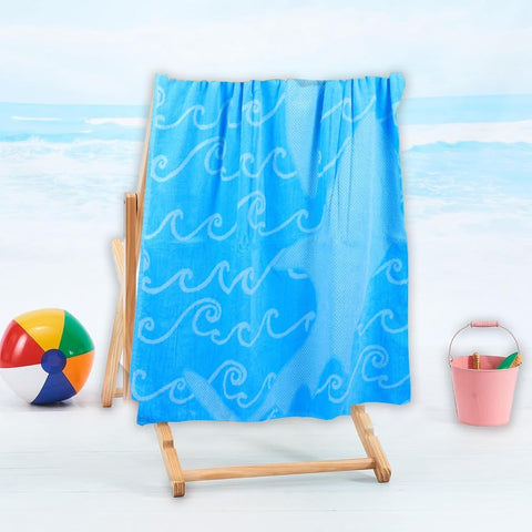 INFINI HOMES Premium Petunia Jacquard Beach Towel - Sharks Design | UAE Delivery