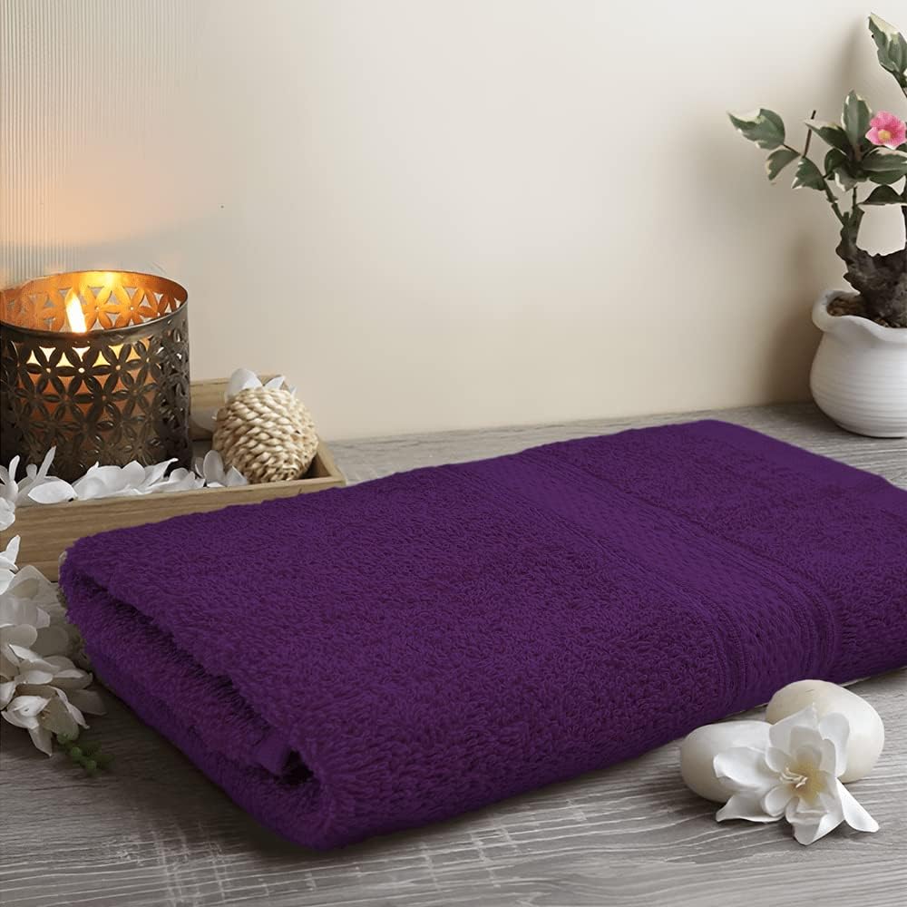 INFINI HOMES Daffodil Premium Hand Towel Set of 2 – 100% Cotton, 40x60 cm, 600 GSM, Hotel & Spa Quality Bath Linen (Purple)