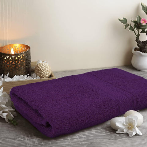 INFINI HOMES Daffodil Premium Hand Towel Set of 2 – 100% Cotton, 40x60 cm, 600 GSM, Hotel & Spa Quality Bath Linen (Purple)
