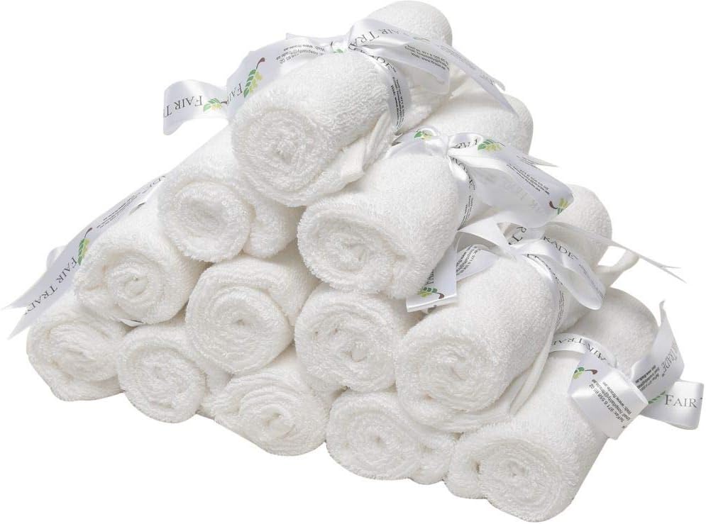INFINI HOMES Iris White Luxury Face Towel Set - Premium 100% Combed Cotton Bath Linen UAE