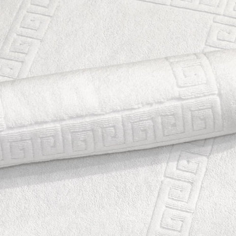 INFINI HOMES Magnolia White Luxury Bath Mat Set - Premium 100% Cotton Hotel Quality (50x80cm, Set of 2) - UAE Wide Delivery