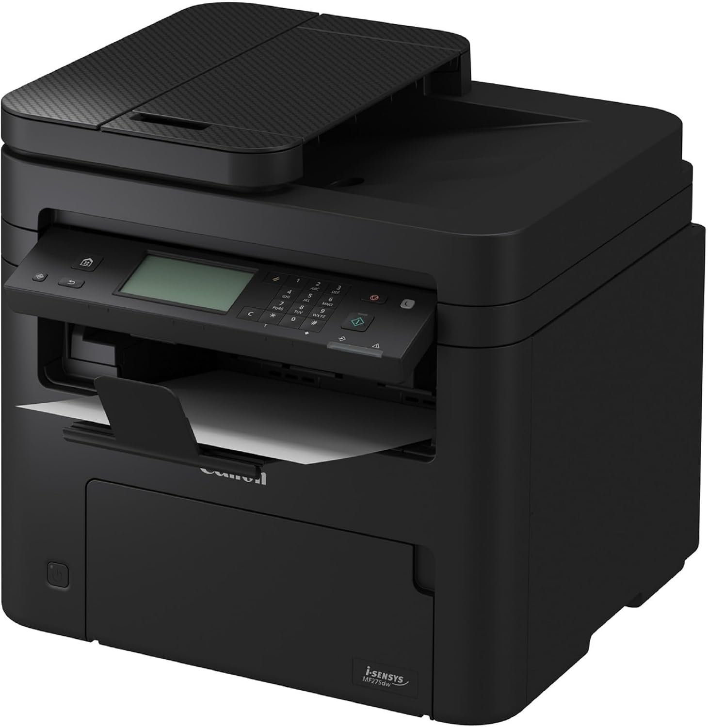 Canon i-SENSYS MF275dw Monochrome Laser Printer side angle with paper output – compact all-in-one printer Dubai UAE